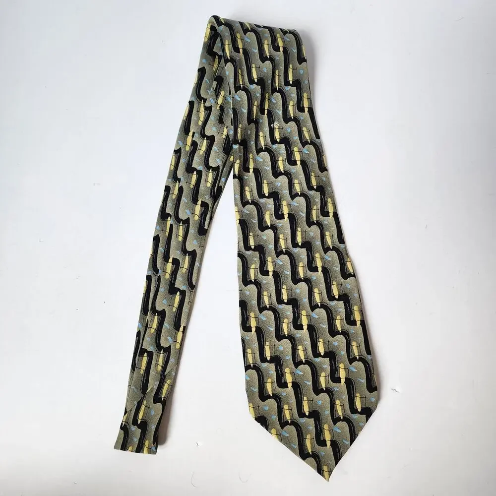 J Garcia Tie Mens Necktie 100% Silk 1996 Collection Seventeen New York At Night